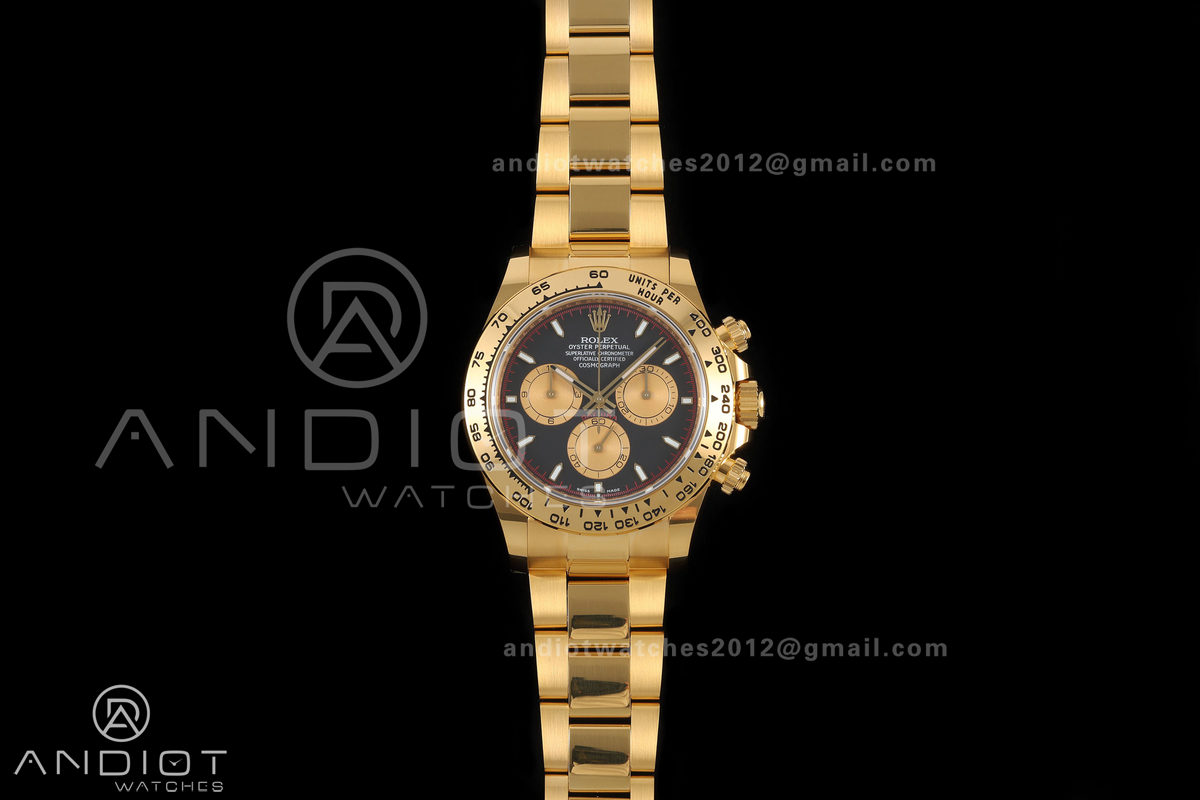 Daytona 126508 BTF 1:1 Best Edition Black/YG Dial on YG Braclet DD4131 (Weighted)